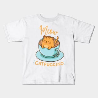 Meow Cat Catpuccino Kids T-Shirt
